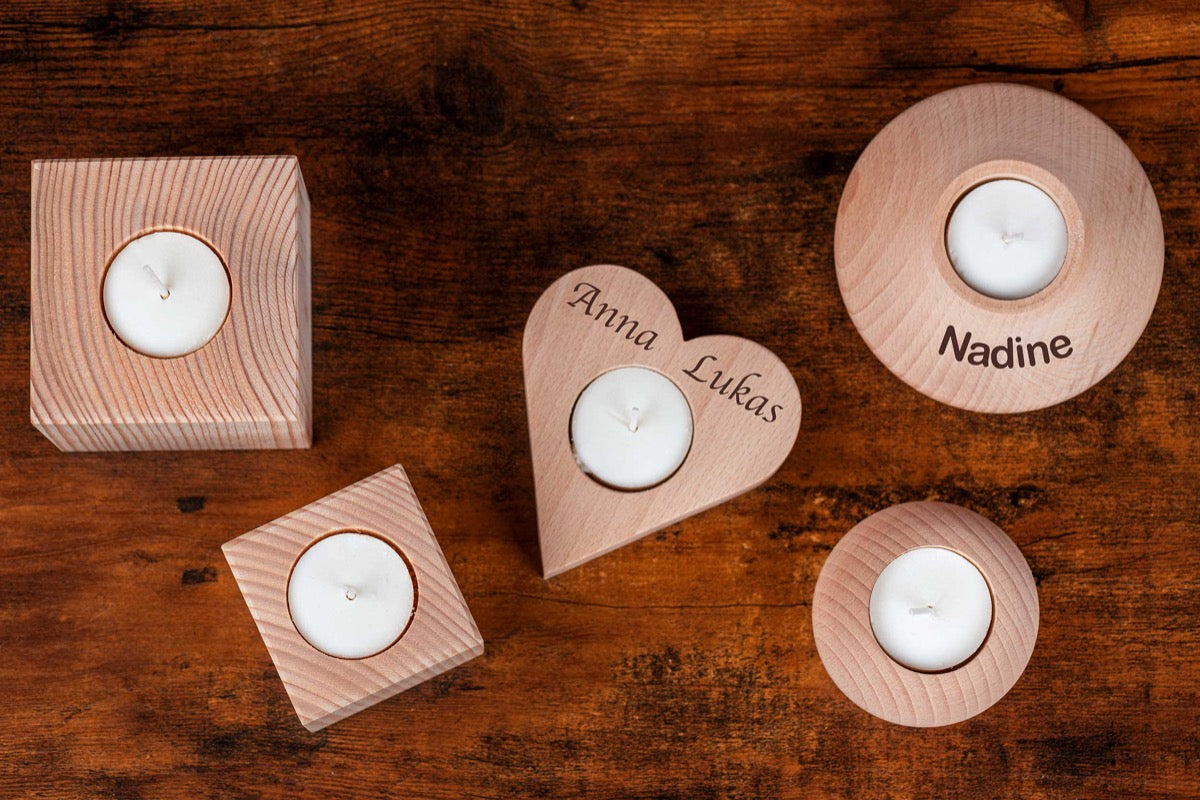 Personalisiertes Teelicht mit Tiermotiven