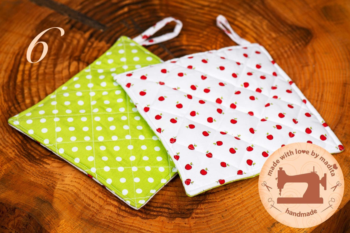 Selbstgenähte Topflappen in vielen Farben