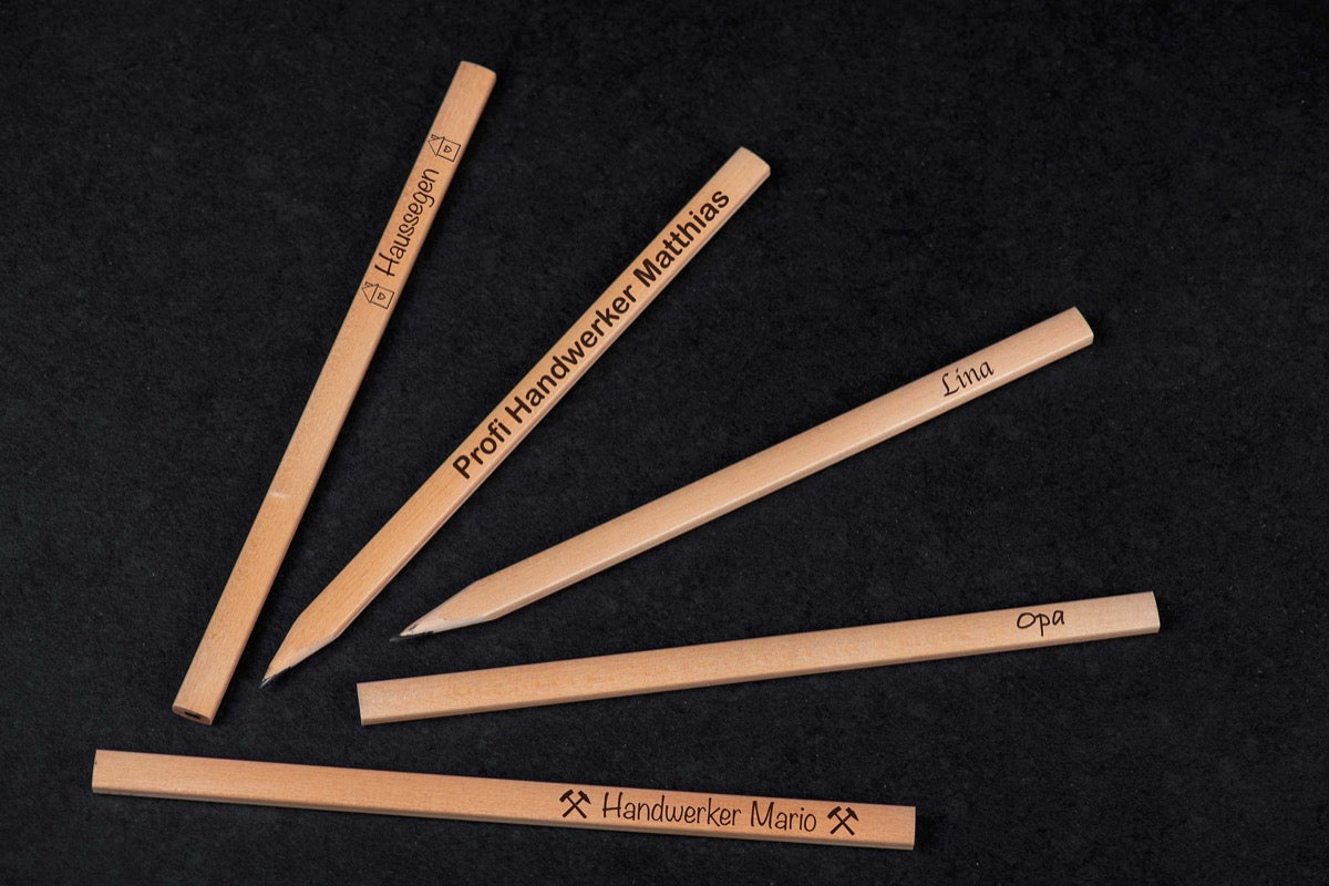 Zimmermannsbleistift mit personalisierter Gravur