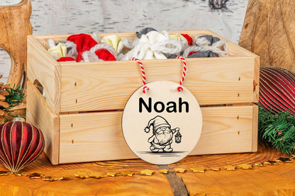 Adventskalender Holzschild mit Name - Adventskiste mit Holzschild