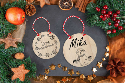 Adventskalender Holzschild mit Name - Adventskiste mit Holzschild