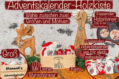 Adventskiste personalisiert mit Gravur - Adventskalender personalisiert aus Holz