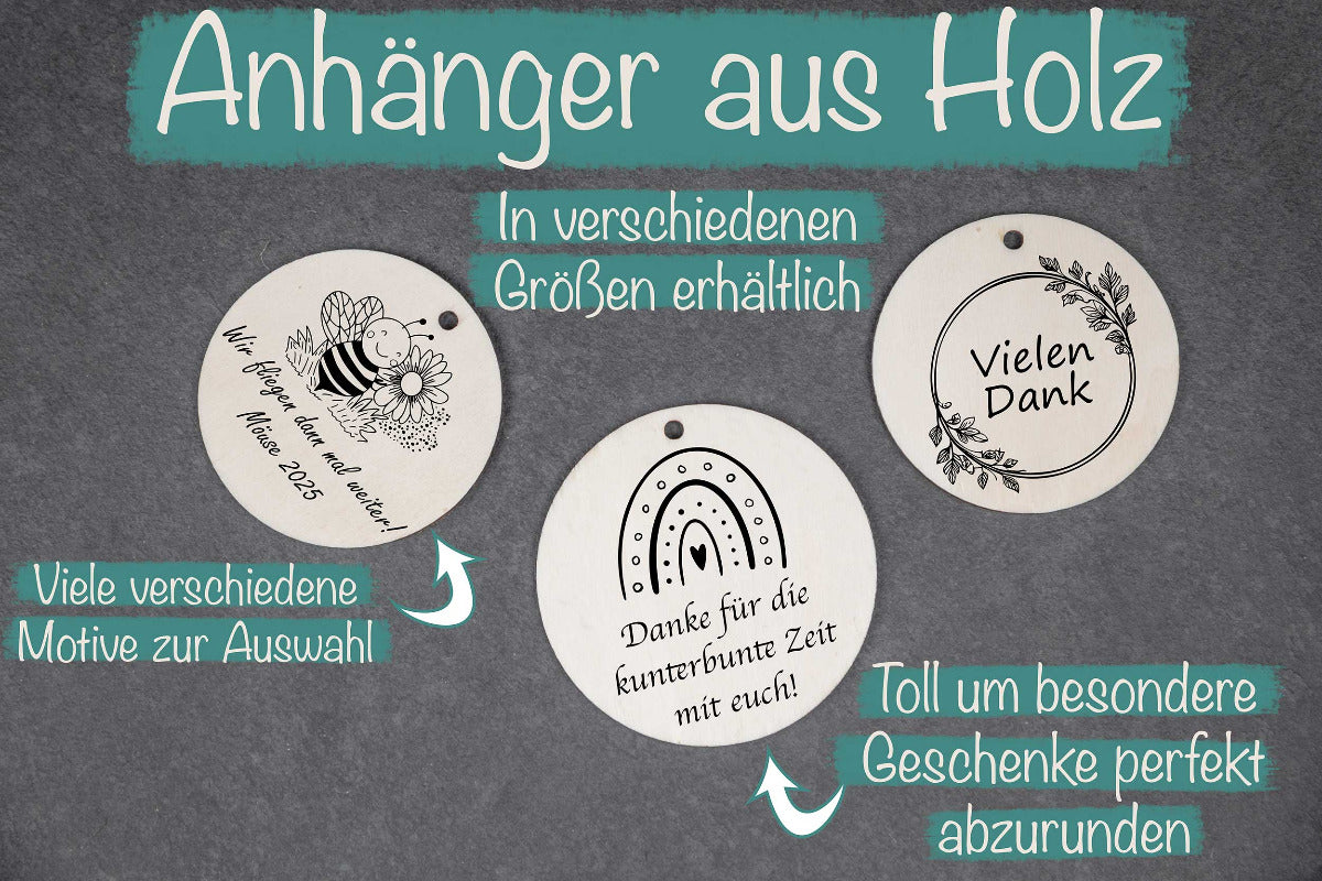 Holz Anhänger personalisiert - Personalisierter Anhänger