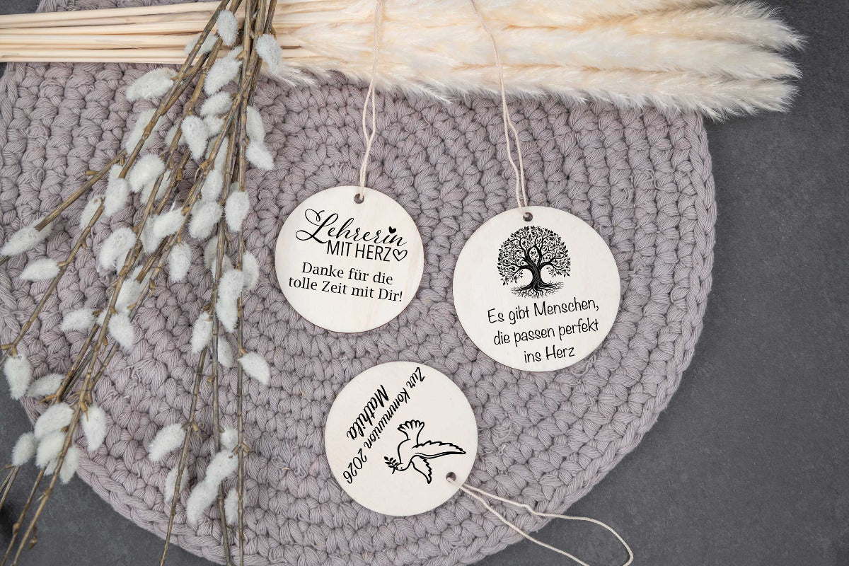 Holz Anhänger personalisiert - Personalisierter Anhänger