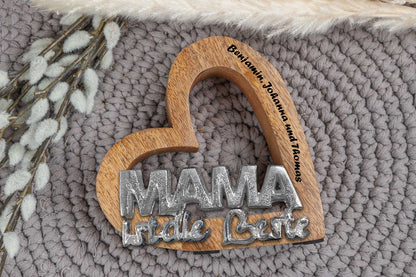 Holz Herz mit Mama Schriftzug • Muttertagsgeschenk