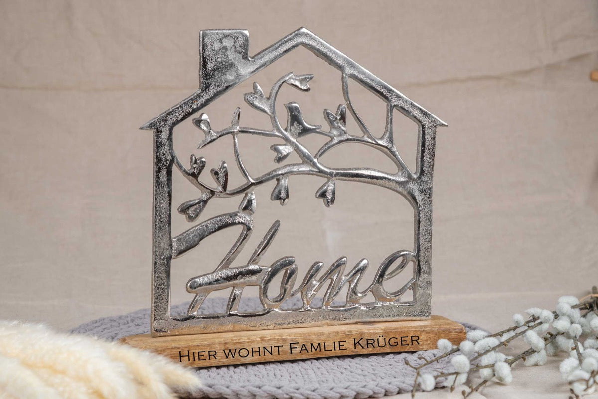 Einzugsgeschenk Haus mit Deiner Wunschgravur personalisiert