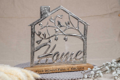 Einzugsgeschenk Haus mit Deiner Wunschgravur personalisiert