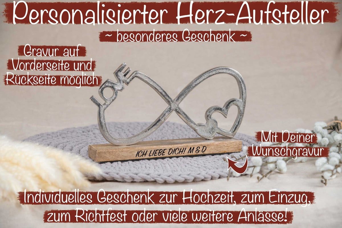 Hochzeitsgeschenk Infinity mit Gravur personalisiert