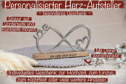 Hochzeitsgeschenk Infinity mit Gravur personalisiert