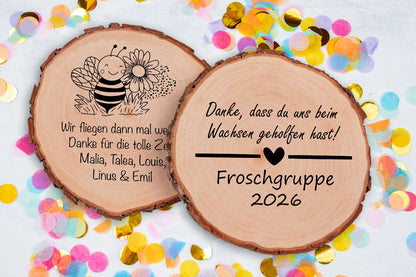 Baumscheibe als Abschiedsgeschenk für Kindergarten und Grundschule