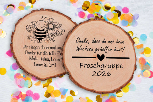 Baumscheibe als Abschiedsgeschenk für Kindergarten und Grundschule