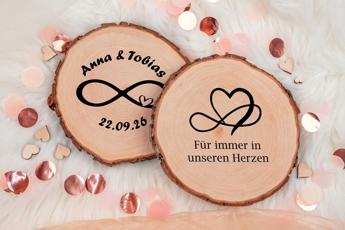 Personalisierte Baumscheibe mit Deiner Wunschgravur