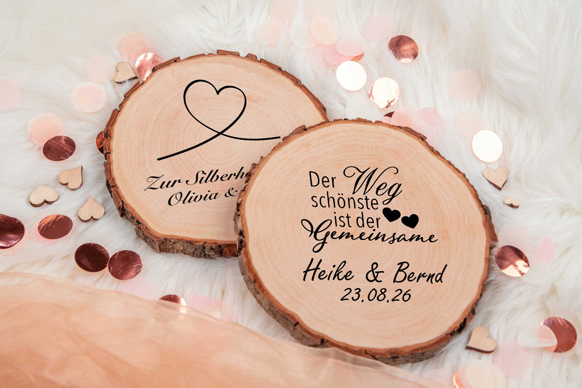 Personalisierte Baumscheibe mit Deiner Wunschgravur