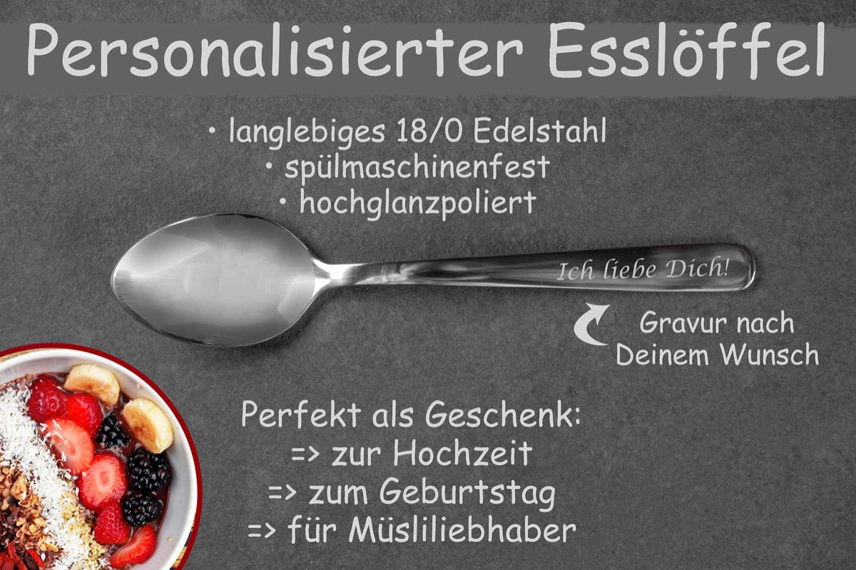 Personalisierter Esslöffel aus Edelstahl