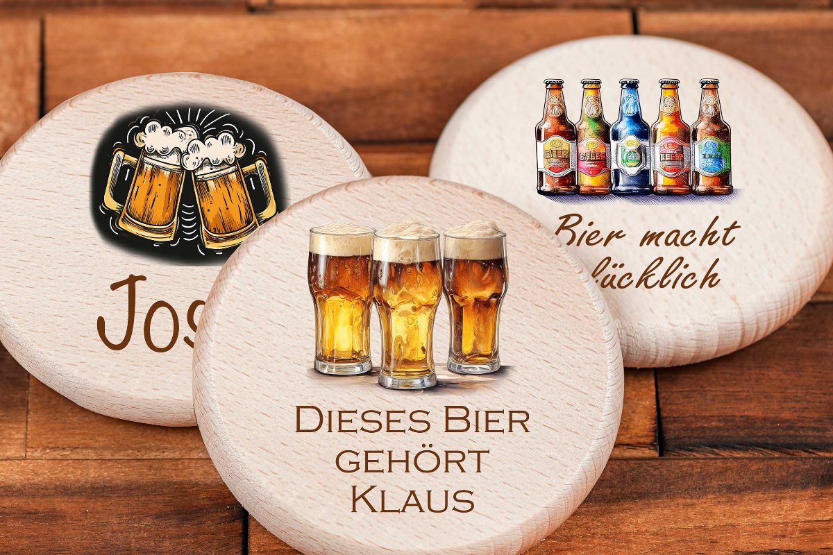 Bierglasdeckel personalisiert bunt Glasabdeckung