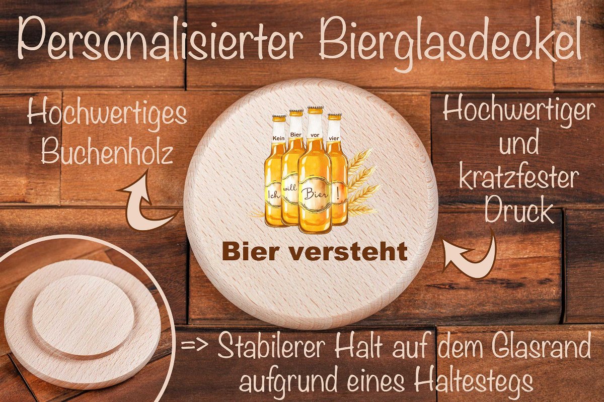 Bierglasdeckel personalisiert bunt Glasabdeckung