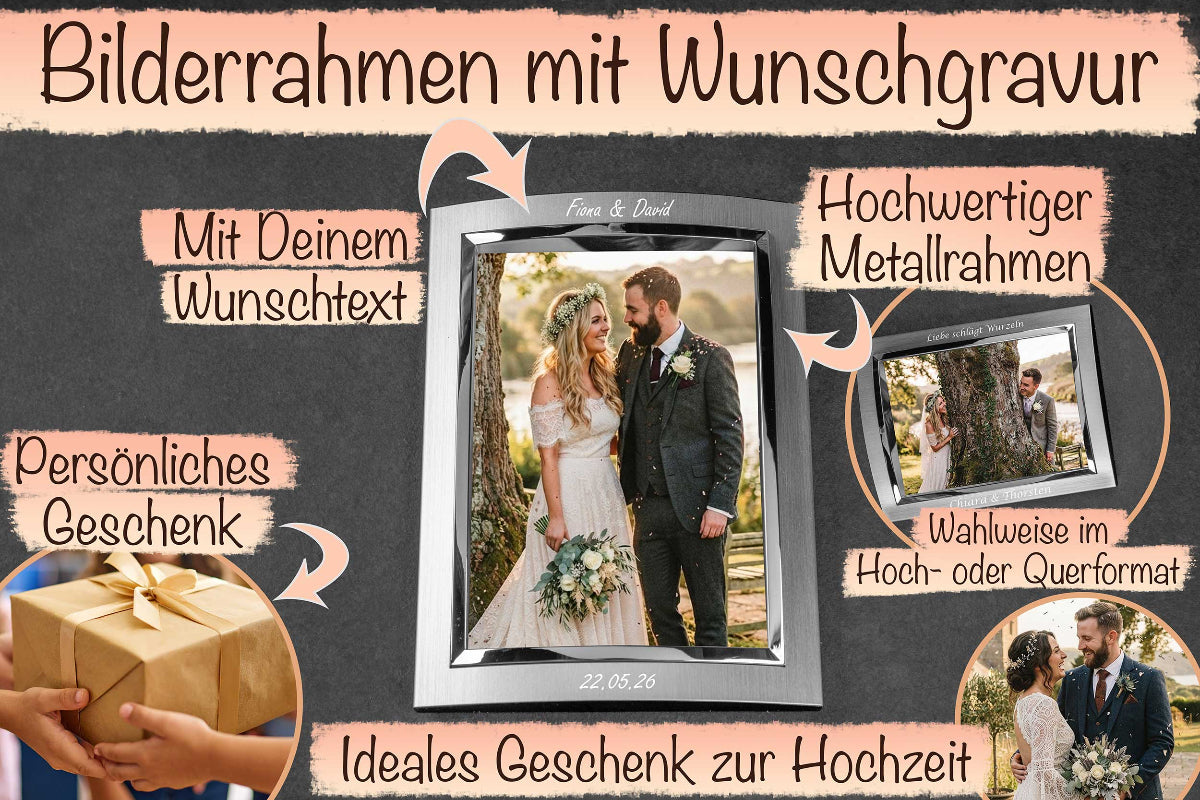 Personalisierter Bilderrahmen aus Aluminium