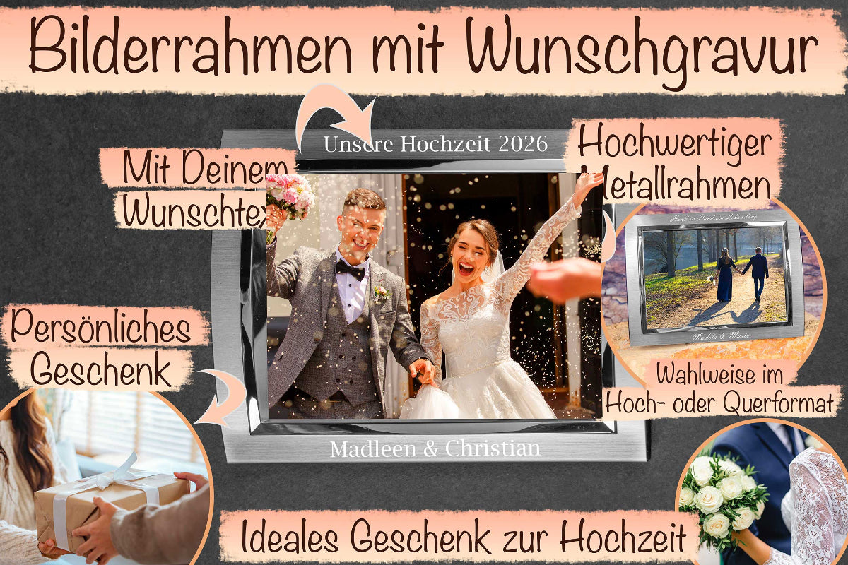 Personalisierter Bilderrahmen aus Aluminium