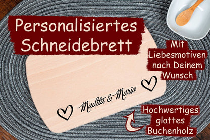 Personalisiertes Schneidebrett zum Valentinstag, Jahrestag