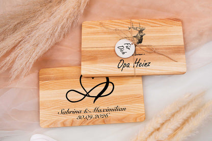 Personalisiertes Brotzeitbrett mit Namen aus Holz - Schneidebrett - Jausenbrett