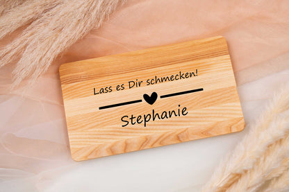 Personalisiertes Brotzeitbrett mit Namen aus Holz - Schneidebrett - Jausenbrett