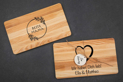 Personalisiertes Brotzeitbrett mit Namen aus Holz - Schneidebrett - Jausenbrett