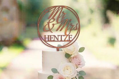 Cake Topper Mr & Mrs aus Holz • Kuchenstecker