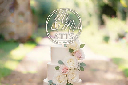 Cake Topper Mr & Mrs aus Holz • Kuchenstecker