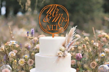Cake Topper Mr & Mrs aus Holz • Kuchenstecker