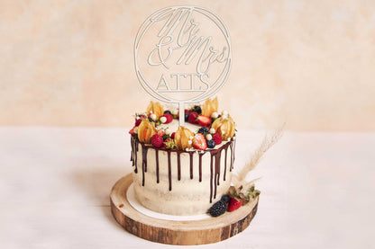 Cake Topper Mr & Mrs aus Holz • Kuchenstecker
