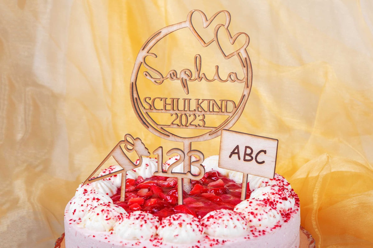 Personalisierter Cake Topper Schulkind Set