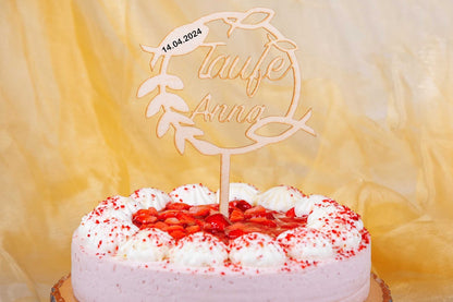 Personalisierter Cake Topper Fische zur Taufe