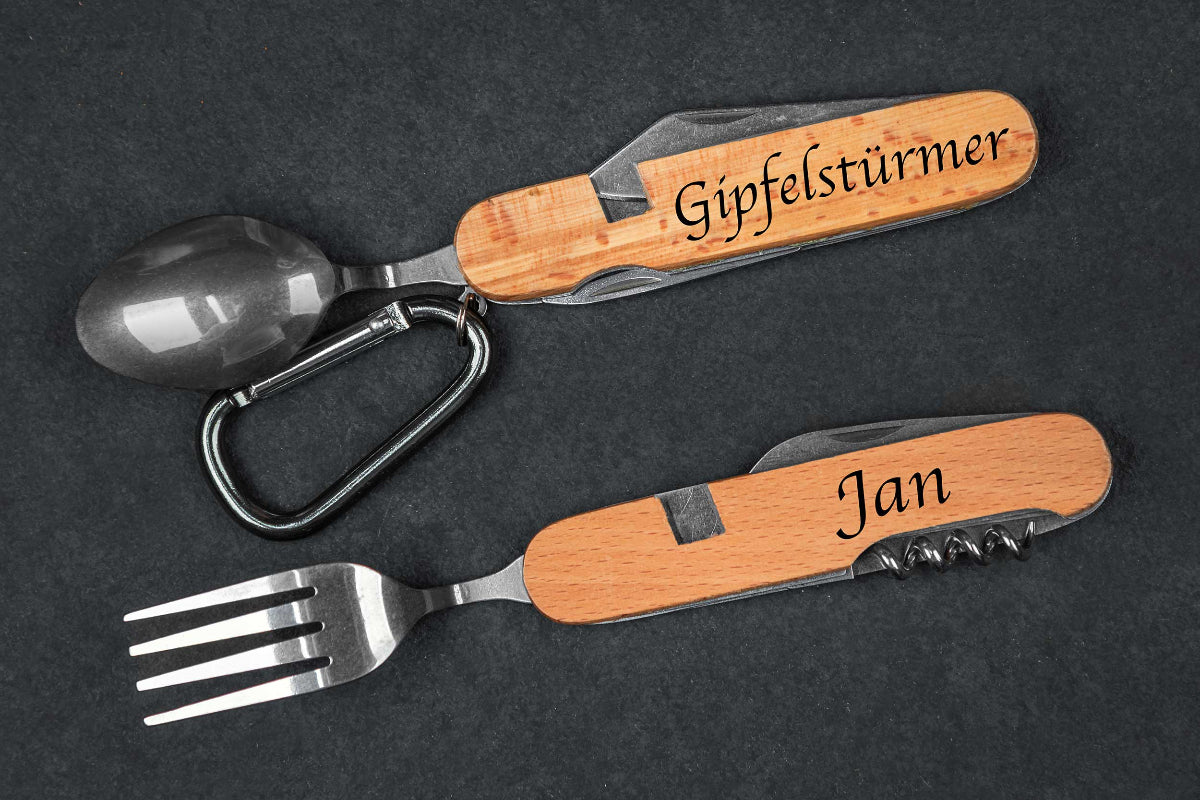 Wanderbesteck personalisiert - Campingbesteck