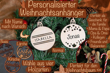 Christbaumanhänger personalisiert mit Namen