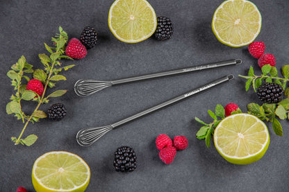 Tassen Schneebesen mit Namen personalisiert aus Edelstahl - Cocktail-Quirl