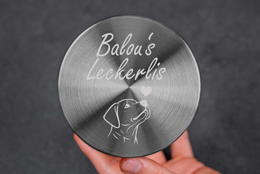 Leckerli Glas personalisiert mit Deiner Wunschgravur für Hunde und Katzen