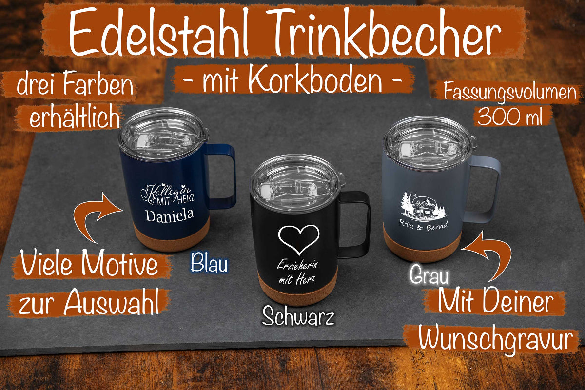 Thermobecher personalisiert mit Name - Trinkbecher aus Edelstahl