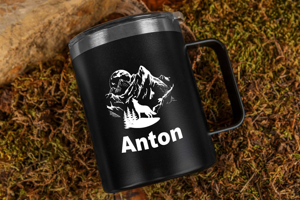 Thermobecher personalisiert mit Name - Edelstahl Trinkbecher