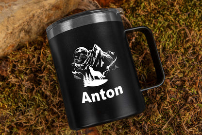 Thermobecher personalisiert mit Name - Edelstahl Trinkbecher