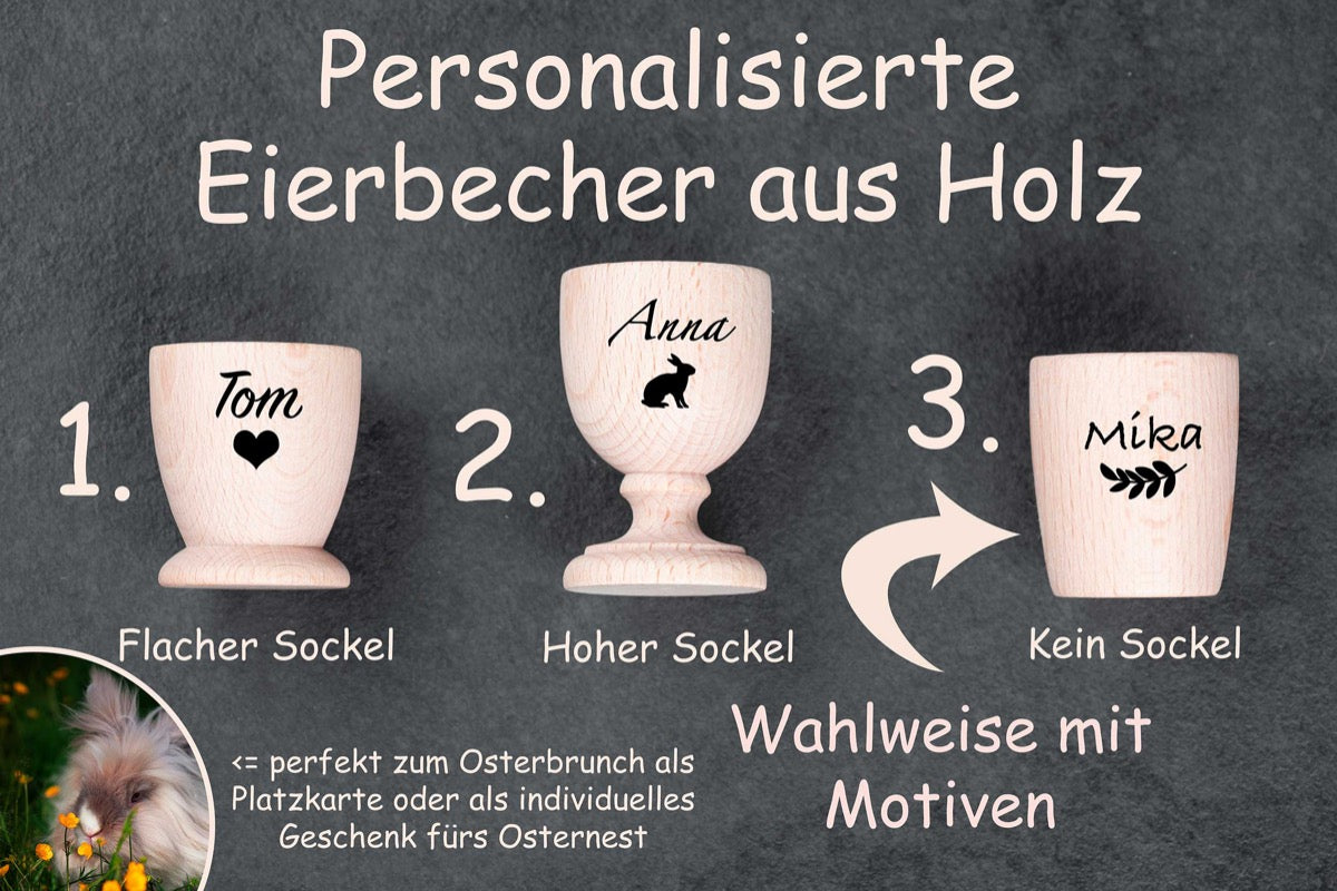 Eierbecher aus Holz personalisiert