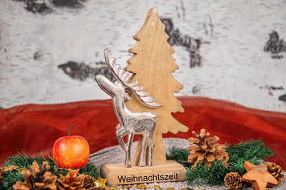 Weihnachtsgeschenk Holz Elch mit Gravur personalisiert