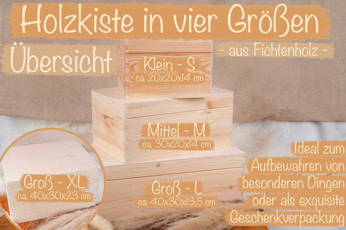Personalisierte Erinnerungskiste mit Wunschgravur für Kinder