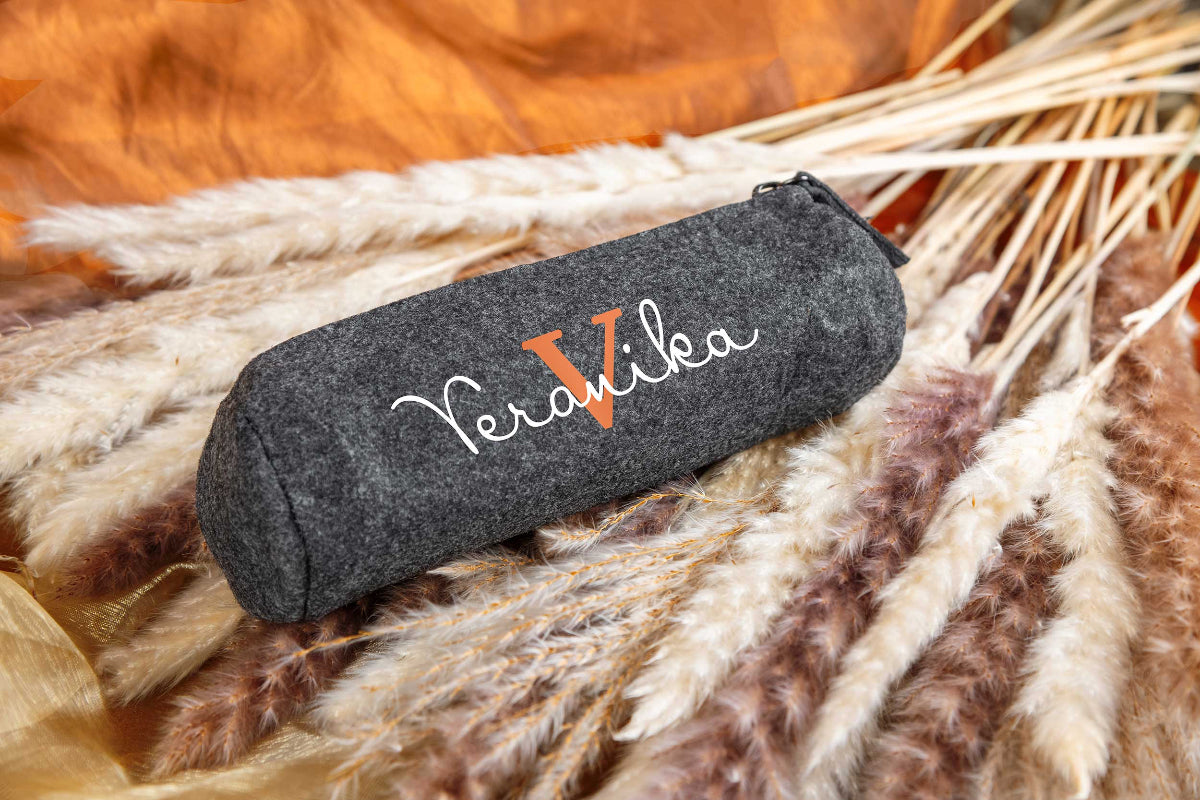 Federmappe aus Filz personalisiert mit Namen