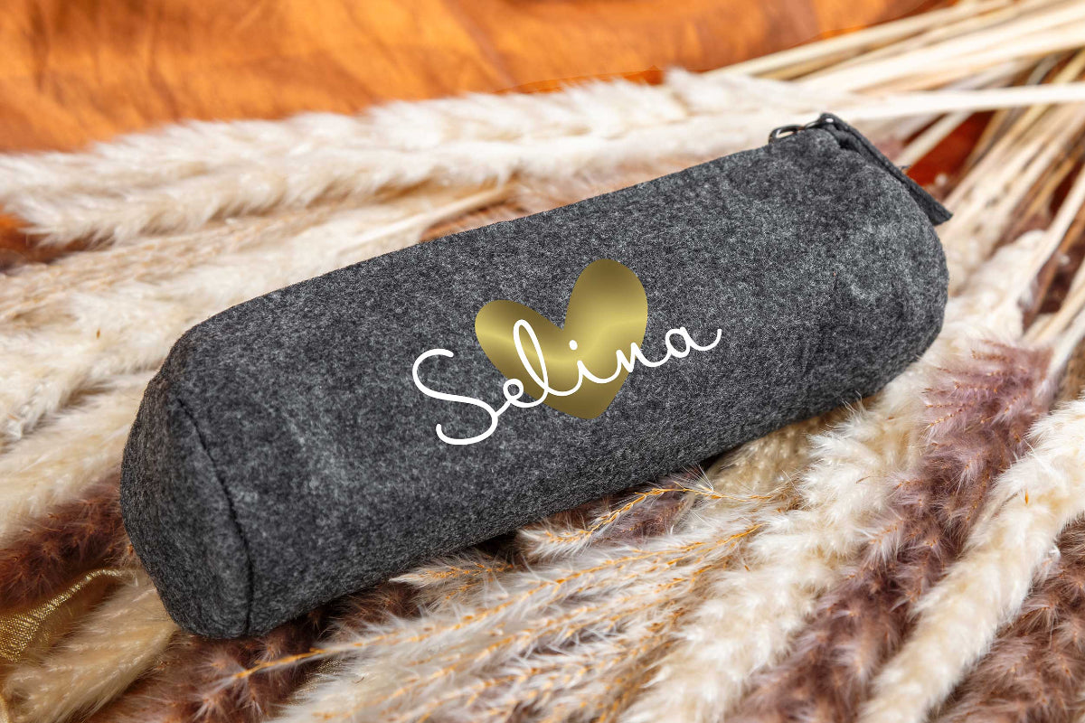 Federmappe aus Filz personalisiert mit Namen