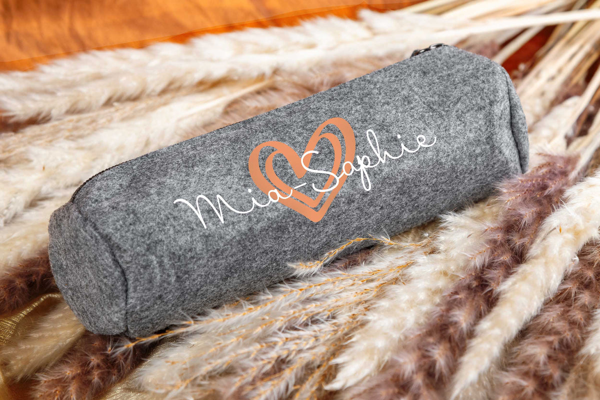 Federmappe aus Filz personalisiert mit Namen
