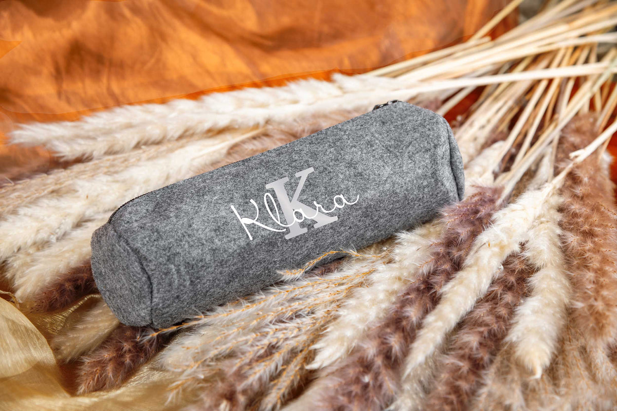 Federmappe aus Filz personalisiert mit Namen