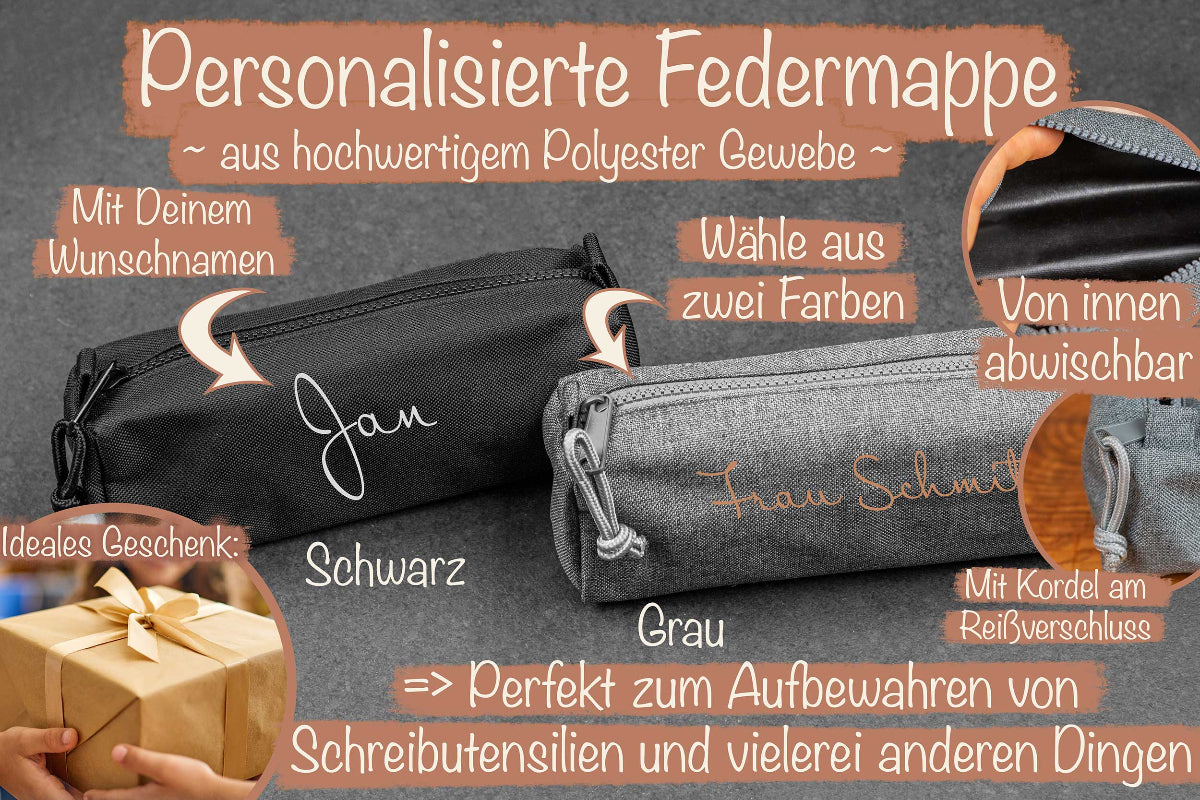 Personalisiertes Federmäppchen mit Namen