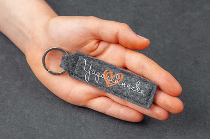 Schlüsselanhänger personalisiert mit Namen aus Filz