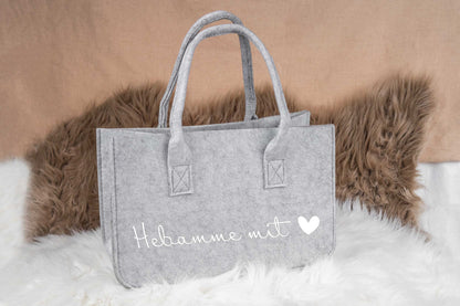 Filztasche personalisiert mit Name - Einkaufstasche, Shopper