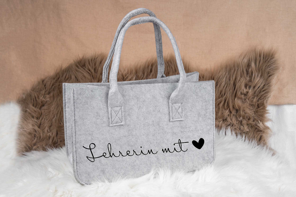Filztasche personalisiert mit Name - Einkaufstasche, Shopper
